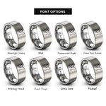 font options for inside engraving on gray bass angler hookset rings
