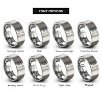font options for inside engraving on gray bass angler hookset rings