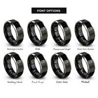 font options for inside engraving on black & grey bass cabinet rings