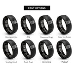 font options for inside engraving on black bass cabinet rings