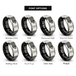 font options for inside engraving on black & gray bass clef rings