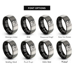 font options for inside engraving on black & gray bass clef rings