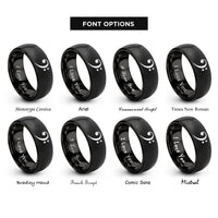 font options for inside engraving on black bass clef rings