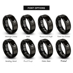 font options for inside engraving on black bass clef rings