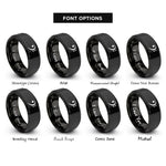 font options for inside engraving on black bass clef rings