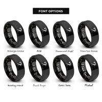 font options for inside engraving on black bass clef rings