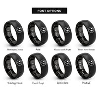 font options for inside engraving on black bass clef rings