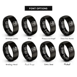font options for inside engraving on black bass clef rings