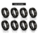 font options for inside engraving on black bass clef rings