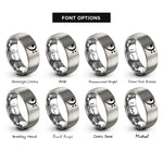 font options for inside engraving on grey bass clef rings