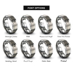 font options for inside engraving on grey bass clef rings