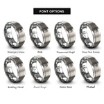 font options for inside engraving on gray bass clef rings