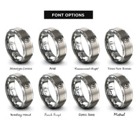 font options for inside engraving on gray bass clef rings