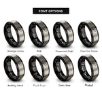 font options for inside engraving on black & grey bass drum beater rings