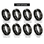 font options for inside engraving on black & gray bass drum beater rings