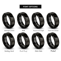 font options for inside engraving on black bass drum beater rings