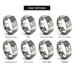 font options for inside engraving on silver bass drum beater rings