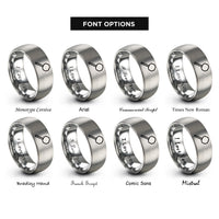 font options for inside engraving on silver bass drum beater rings