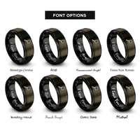 font options for inside engraving on gunmetal & black bass drum beater rings