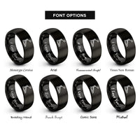 font options for inside engraving on black bass drum pedal rings