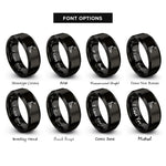 font options for inside engraving on black bass drum pedal rings