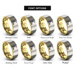 font options for inside engraving on gold & gray bass drum pedal rings