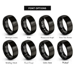 font options for inside engraving on black bass f holes rings