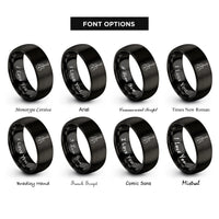 font options for inside engraving on black bass f holes rings