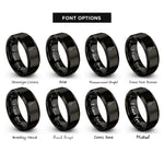 font options for inside engraving on black bass f holes rings