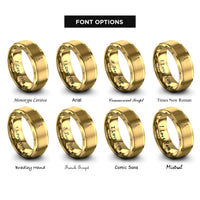 font options for inside engraving on gold bass f holes rings