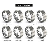 font options for inside engraving on grey bass f holes rings