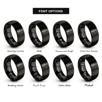font options for inside engraving on black bass guitar rings