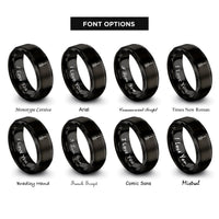 font options for inside engraving on black bass guitar rings