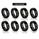 font options for inside engraving on black bass guitar rings