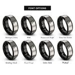 font options for inside engraving on black & grey bass harbor rings