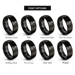 font options for inside engraving on black bass harbor rings