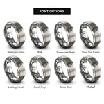 font options for inside engraving on gray bass harbor rings