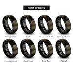 font options for inside engraving on gunmetal & black bass harbor rings