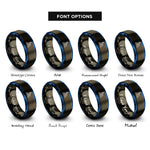 font options for inside engraving on gunmetal & blue bass harbor light rings