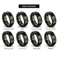 font options for inside engraving on gunmetal & blue bass harbor light rings