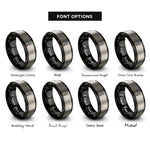 font options for inside engraving on black & silver bass headstock rings