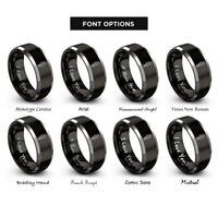 font options for inside engraving on black & grey bass headstock rings
