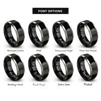 font options for inside engraving on black & gray bass headstock rings