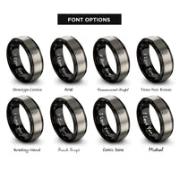 font options for inside engraving on black & silver bass headstock rings