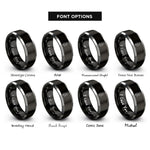 font options for inside engraving on black & grey bass headstock rings