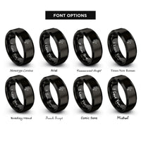 font options for inside engraving on black bass headstock rings