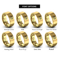 font options for inside engraving on gold bass heart rings