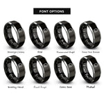 font options for inside engraving on black & gray bass mallet rings