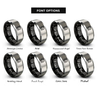 font options for inside engraving on black & grey bass mallet rings