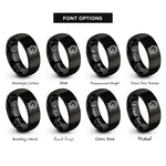 font options for inside engraving on black bass mallet rings